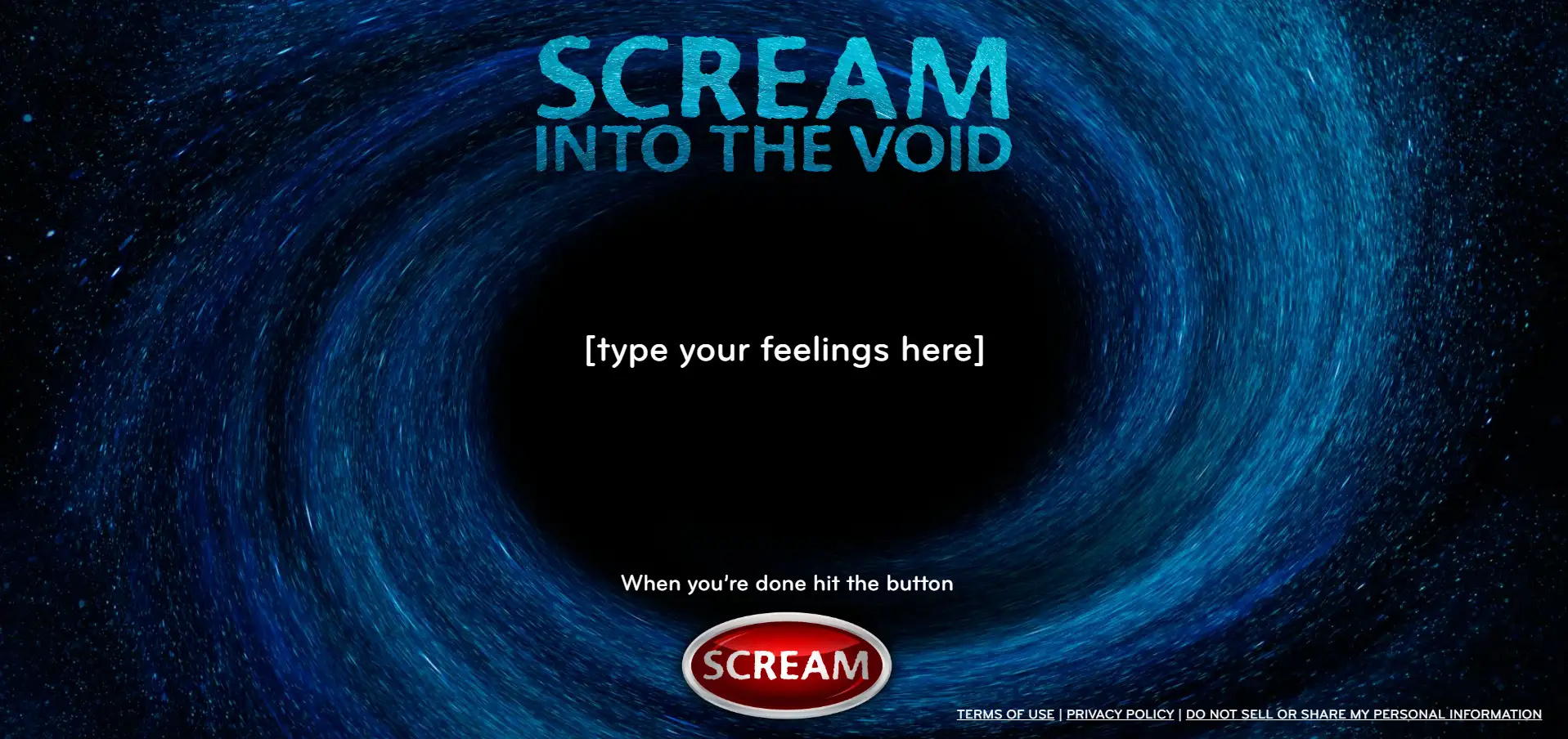 Homepage of Scream into the Void Homepage of Scream into the Void